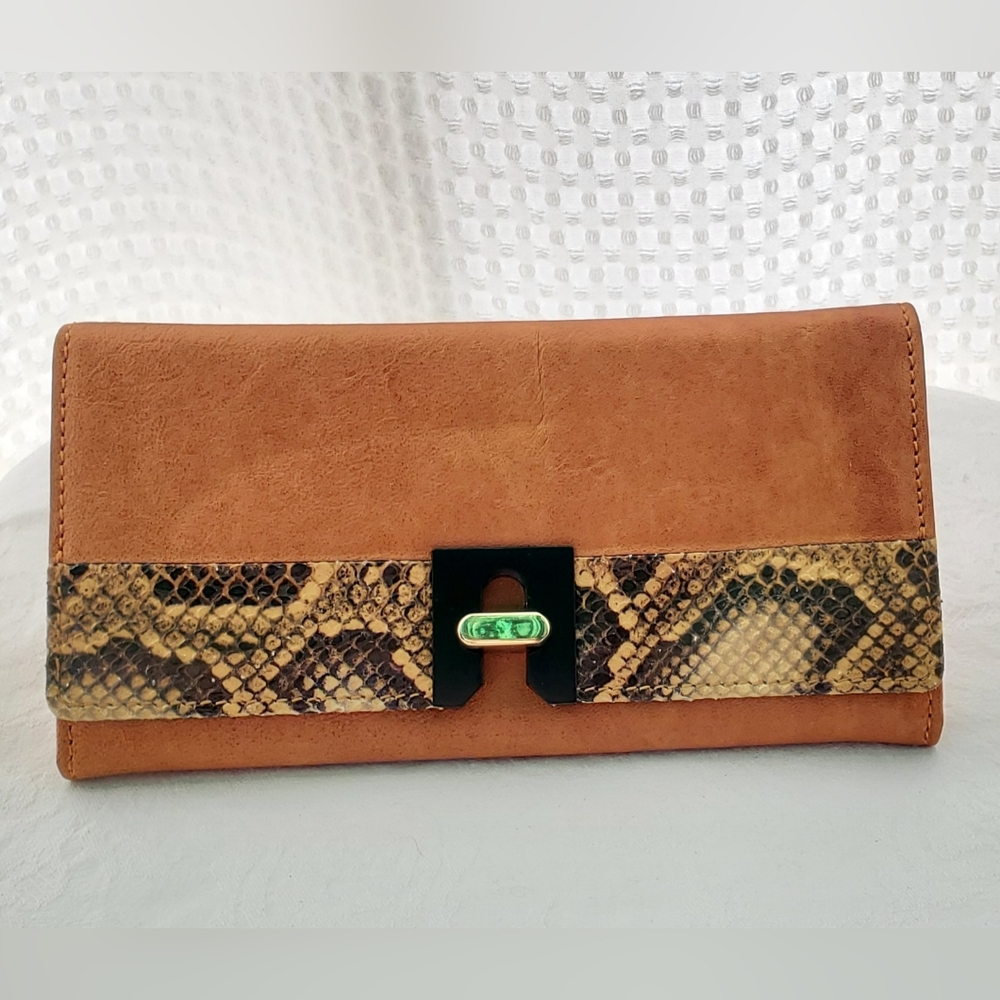 Etienne Aigner Women's Leather Wallet With Snakeskin Accent